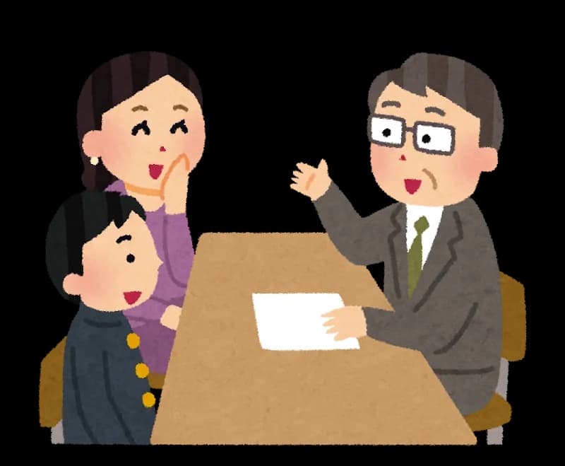 保護者と講師が相談している様子