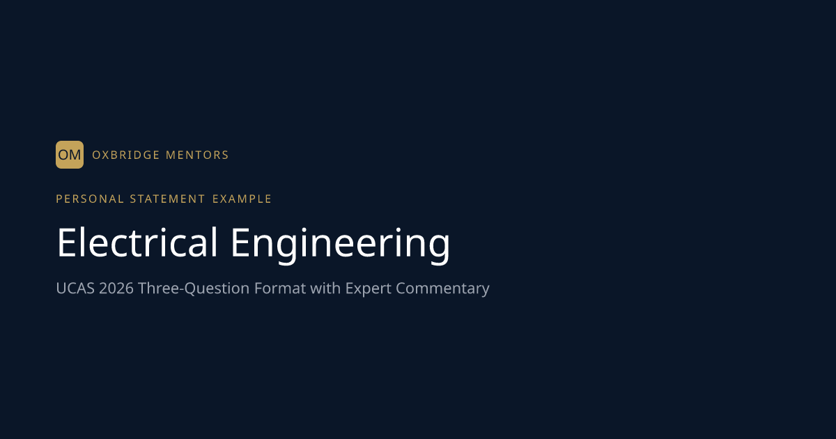 Electrical Engineering Personal Statement 例文 | Imperial出願用 2026
