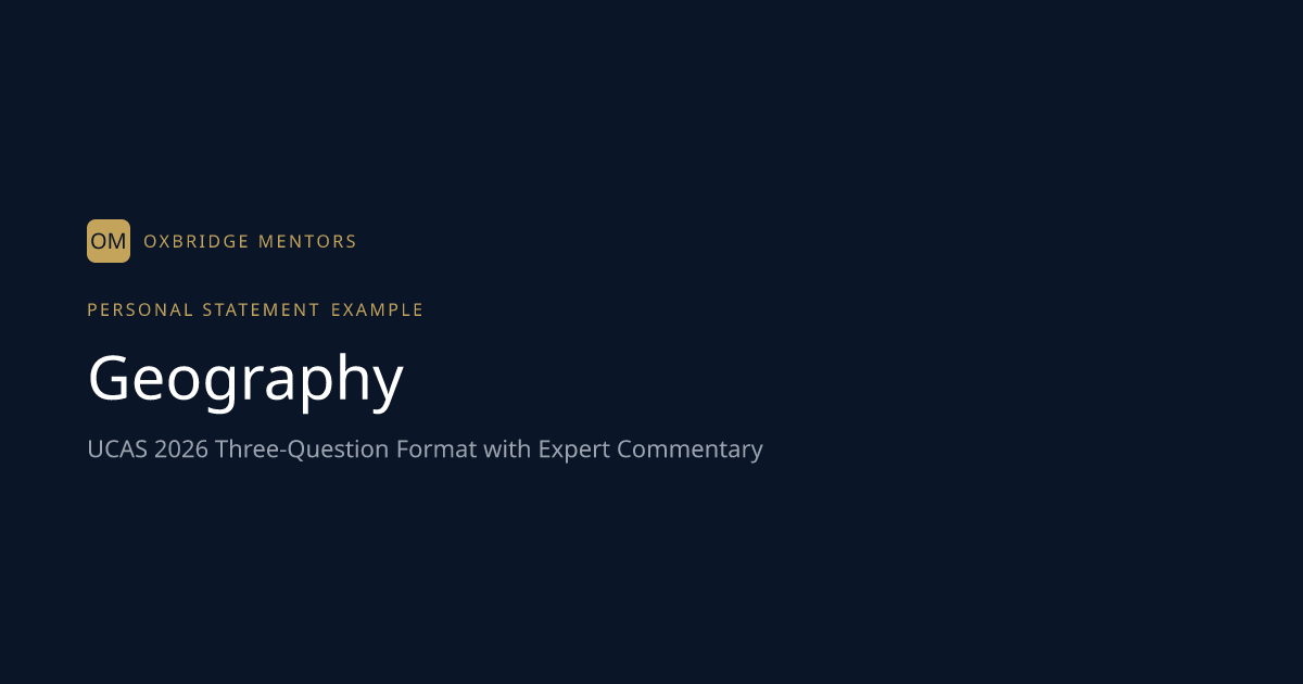 Geography Personal Statement 例文 | Oxford・Cambridge出願用 2026